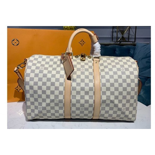 Louis Vuitton N48223 Keepall Bandouliere 45 Bag in Damier Azur Canvas