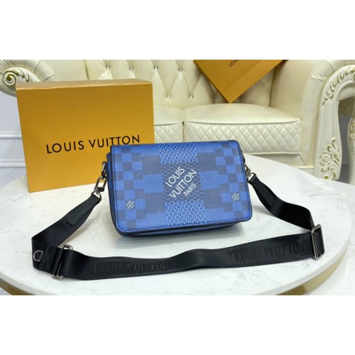 Louis Vuitton N50026 Studio Messenger Bag in Cobalt blue Damier Graphite 3D coated canvas Louis Vuitton N50026 Studio Messenger Bag in Cobalt blue Damier Graphite 3D coated canvas