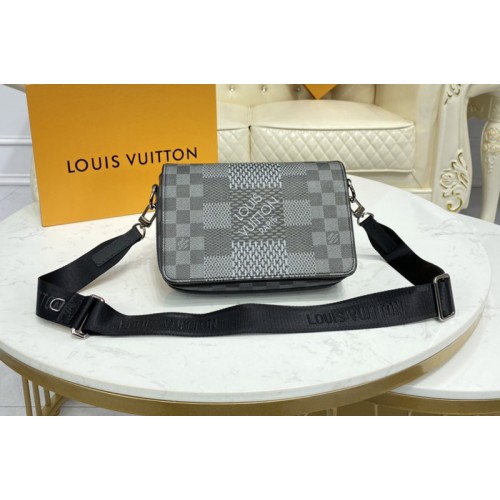 Louis Vuitton N50013 Studio Messenger Bag in Gray Damier Graphite 3D coated canvas Louis Vuitton N50013 Studio Messenger Bag in Gray Damier Graphite 3D coated canvas