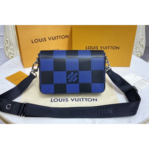 Louis Vuitton N50037 Studio Messenger Bag in Navy Damier Infini 3D cowhide leather Louis Vuitton N50037 Studio Messenger Bag in Navy Damier Infini 3D cowhide leather