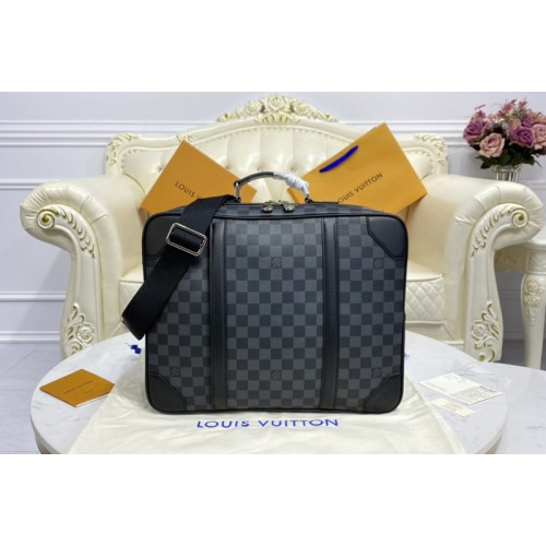 Louis Vuitton N50051 Briefcase Backpack in Damier Graphite coated canvas