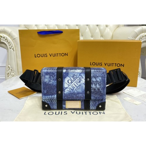 Louis Vuitton N50061 Trunk Slingbag Bag in Ocean Blue Damier Salt canvas