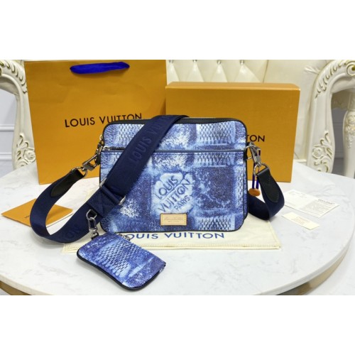 Louis Vuitton N50068 Trio Messenger Bag in Blue Damier Salt canvas Louis Vuitton N50068 Trio Messenger Bag in Blue Damier Salt canvas