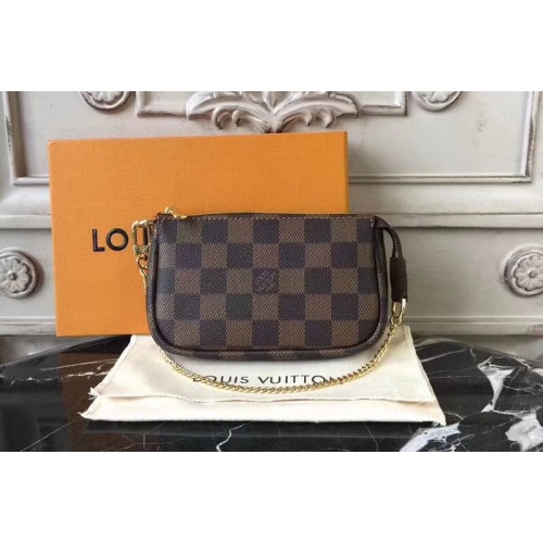Louis Vuitton N58009 Mini Pochette Accessoires in Damier Ebene Canvas