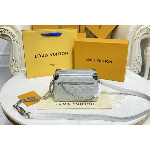 Louis Vuitton M59726 Mini Soft Trunk bag in Silver Cowhide leather