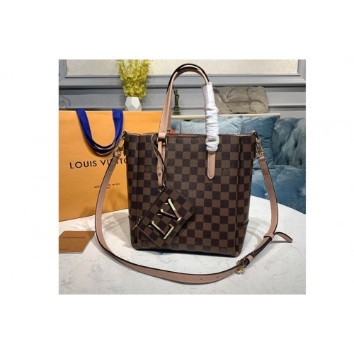 Louis Vuitton N60297 Belmont PM Bag in Damier Ebene canvas With Pink Leather