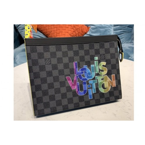 Louis Vuitton N60307 Pochette Voyage MM Bag in Damier Graphite canvas