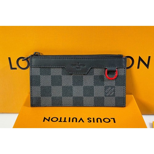 Louis Vuitton N60354 Utility Coin Card holder In Damier Graphite canvas Louis Vuitton N60354 Utility Coin Card holder In Damier Graphite canvas