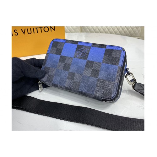 Louis Vuitton N60418 Alpha Wearable Wallet in Blue Damier Graphite coated canvas Louis Vuitton N60418 Alpha Wearable Wallet in Blue Damier Graphite coated canvas