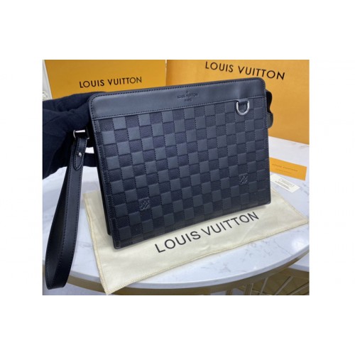 Louis Vuitton N60448 Standing Pouch in Black Damier Infini 3D cowhide leather Louis Vuitton N60448 Standing Pouch in Black Damier Infini 3D cowhide leather