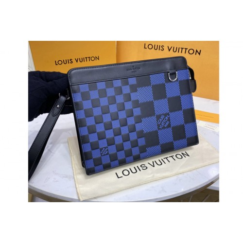 Louis Vuitton N60448 Standing Pouch in Blue Damier Infini 3D cowhide leather Louis Vuitton N60448 Standing Pouch in Blue Damier Infini 3D cowhide leather