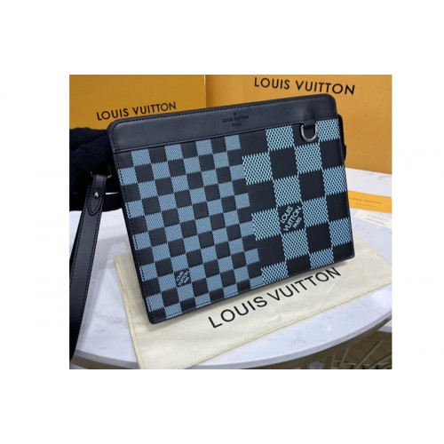 Louis Vuitton N60449 Standing Pouch in Green Damier Infini 3D cowhide leather Louis Vuitton N60449 Standing Pouch in Green Damier Infini 3D cowhide leather