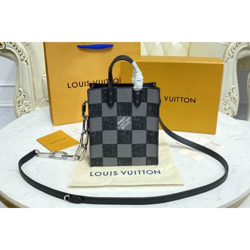 Louis Vuitton N60479 Sac Plat XS bag in Graphite Cowhide leather