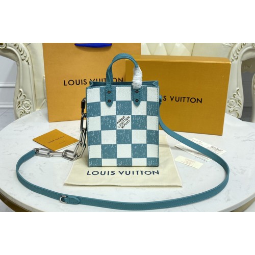 Louis Vuitton N60495 Sac Plat XS bag in Turquoise Cowhide leather