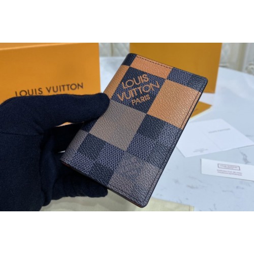 Louis Vuitton N40422 Pocket Organizer Wallet in Orange Damier Graphite Giant coated canvas Louis Vuitton N40422 Pocket Organizer Wallet in Orange Damier Graphite Giant coated canvas