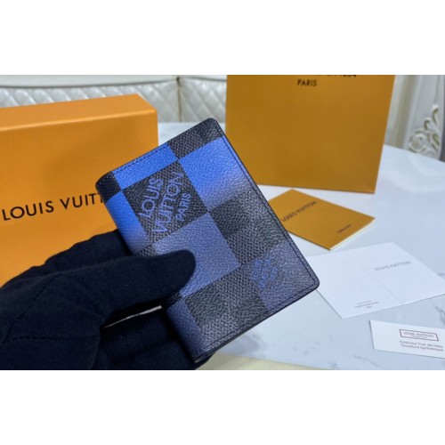 Louis Vuitton N40412 Pocket Organizer Wallet in Blue Damier Graphite Giant coated canvas Louis Vuitton N40412 Pocket Organizer Wallet in Blue Damier Graphite Giant coated canvas