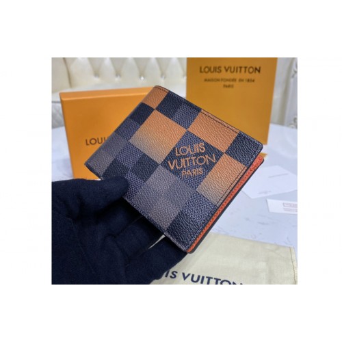 Louis Vuitton N40423 Multiple Wallet in Orange Damier Graphite Giant coated canvas Louis Vuitton N40423 Multiple Wallet in Orange Damier Graphite Giant coated canvas