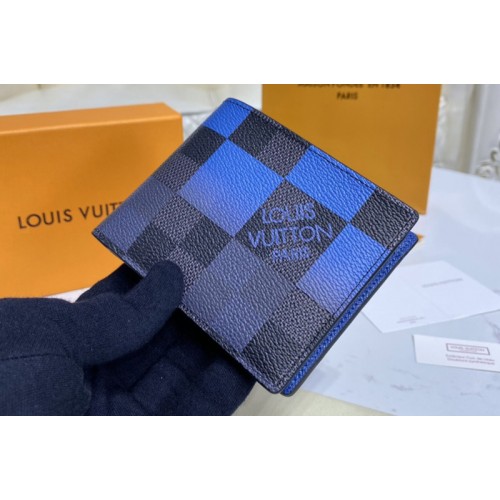Louis Vuitton N40414 Multiple Wallet in Blue Damier Graphite Giant coated canvas Louis Vuitton N40414 Multiple Wallet in Blue Damier Graphite Giant coated canvas