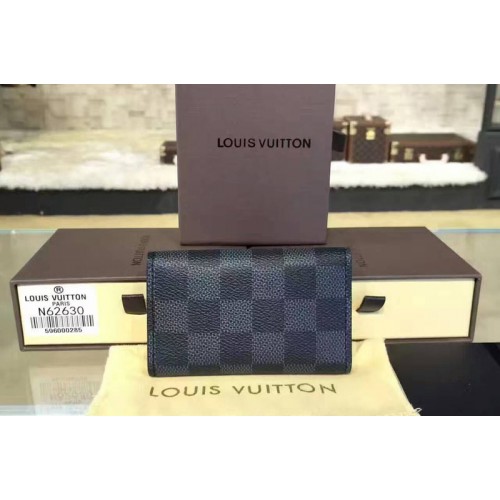 Louis Vuitton N62630 6 Key Holder in Damier Graphite Canvas Louis Vuitton N62630 6 Key Holder in Damier Graphite Canvas