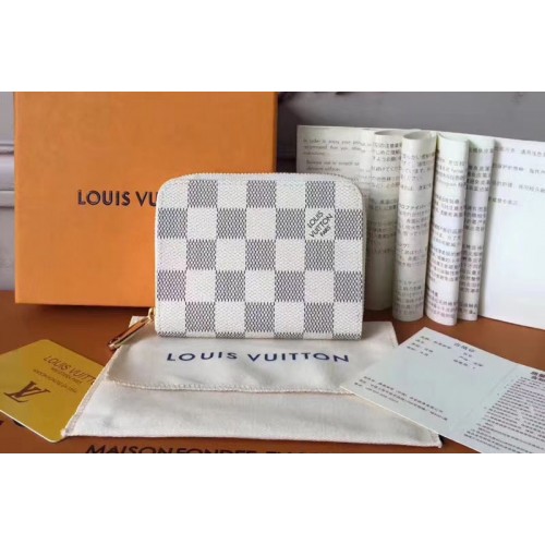 Louis Vuitton N63069 Zippy Coin Purse in Damier Azur Canvas