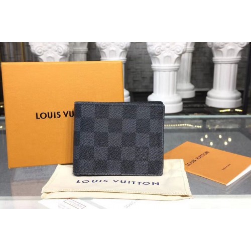 Louis Vuitton N64002 Slender ID Wallet in Damier Graphite Canvas Louis Vuitton N64002 Slender ID Wallet in Damier Graphite Canvas