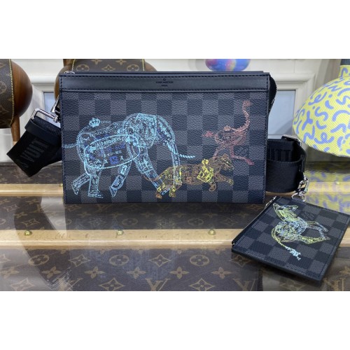 Louis Vuitton N64608 Gaston Wearable Wallet in Damier Graphite coated canvas Louis Vuitton N64608 Gaston Wearable Wallet in Damier Graphite coated canvas