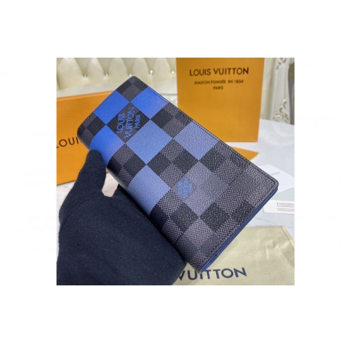 Louis Vuitton N60424 Brazza wallet in Blue Damier Graphite Giant coated canvas Louis Vuitton N60424 Brazza wallet in Blue Damier Graphite Giant coated canvas