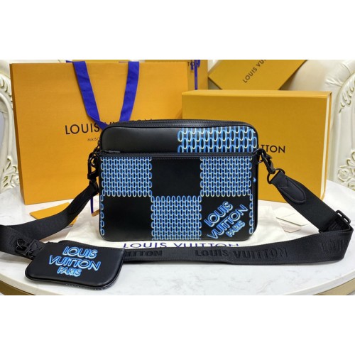 Louis Vuitton M20665 Trio Messenger Bag in Black Damier Spray cowhide leather