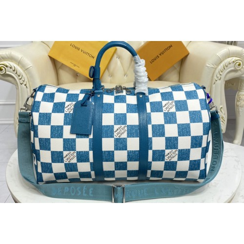 Louis Vuitton N80404 Keepall Bandoulière 45 bag in Teal Cowhide leather Louis Vuitton N80404 Keepall Bandoulière 45 bag in Teal Cowhide leather