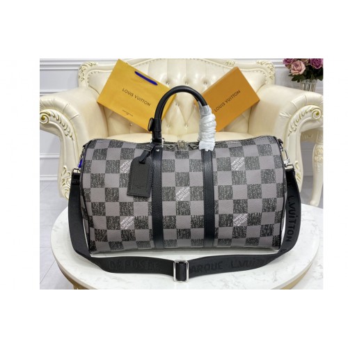 Louis Vuitton N80404 Keepall Bandoulière 45 bag in Graphite Cowhide leather Louis Vuitton N80404 Keepall Bandoulière 45 bag in Graphite Cowhide leather