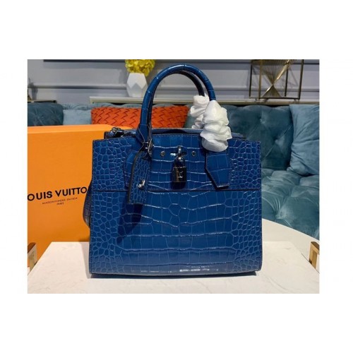 Louis Vuitton N95818 City Steamer PM Bags Blue Crocodilien Brillant Leather Louis Vuitton N95818 City Steamer PM Bags Blue Crocodilien Brillant Leather