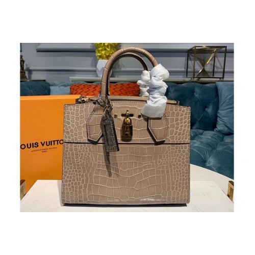 Louis Vuitton N94475 City Steamer PM Bags Brown Crocodilien Brillant Leather Louis Vuitton N94475 City Steamer PM Bags Brown Crocodilien Brillant Leather