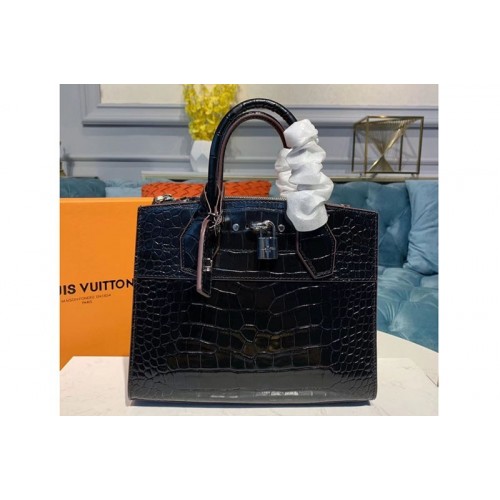 Louis Vuitton N92515 City Steamer PM Bags Black Crocodilien Brillant Leather Louis Vuitton N92515 City Steamer PM Bags Black Crocodilien Brillant Leather