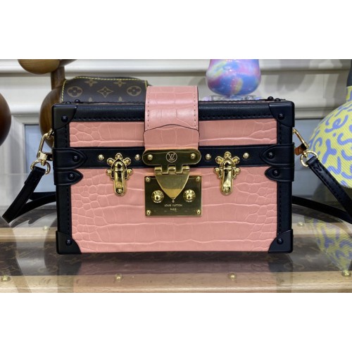 Louis Vuitton N94243 Petite Malle handbag in Pink Brilliant Alligator leather Louis Vuitton N94243 Petite Malle handbag in Pink Brilliant Alligator leather