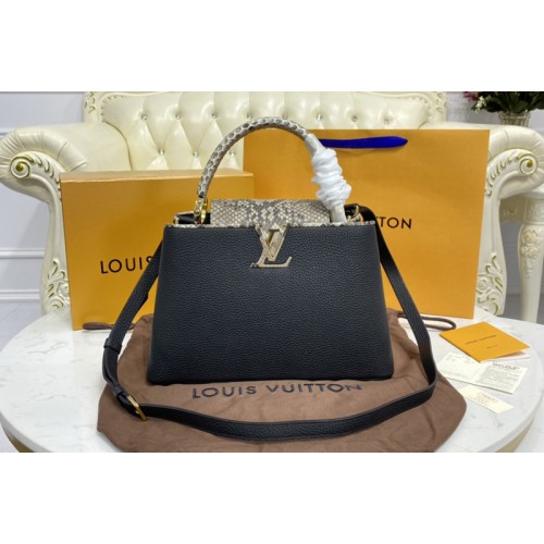 Louis Vuitton N95383 Capucines MM handbag in Black Taurillon leather