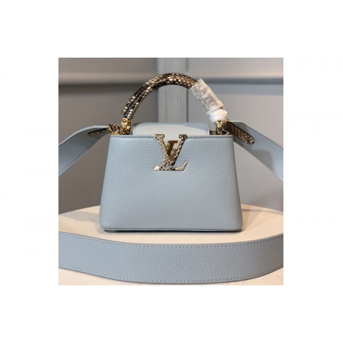 Louis Vuitton M55920 Capucines Mini handbag In Blue Taurillon leather