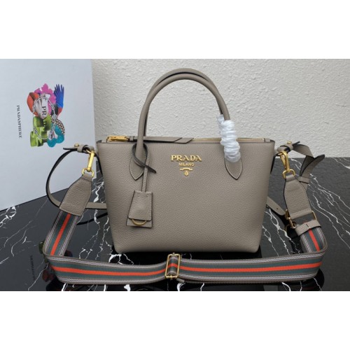 Prada 1BA111 Should Strap Bag in Grey Leather Prada 1BA111 Should Strap Bag in Grey Leather