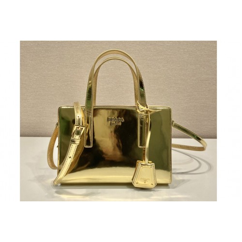 Prada 1BA357 Prada Re-Edition 1995 brushed-leather mini handbag in Gold Leather Prada 1BA357 Prada Re-Edition 1995 brushed-leather mini handbag in Gold Leather