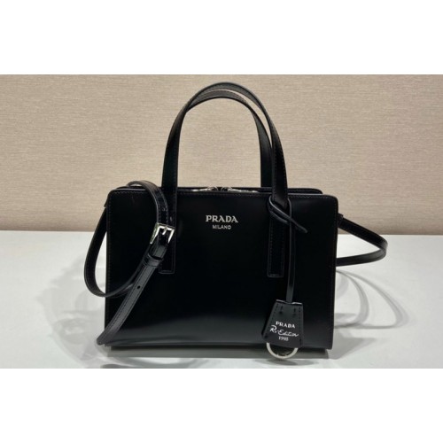 Prada 1BA357 Prada Re-Edition 1995 brushed-leather mini handbag in Black Leather