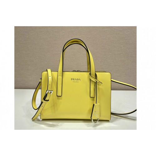 Prada 1BA357 Prada Re-Edition 1995 brushed-leather mini handbag in Yellow Leather