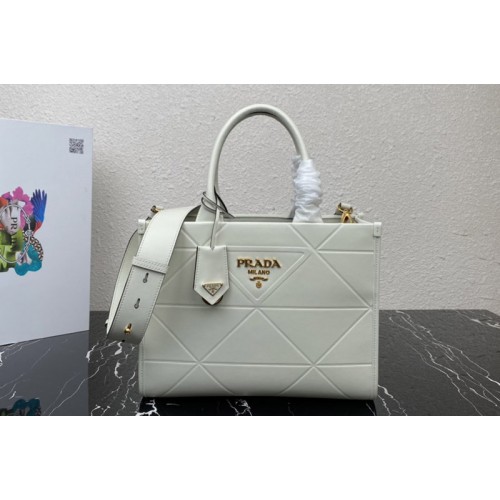Prada 1BA379 Small leather Prada Symbole bag with topstitching in White Leather Prada 1BA379 Small leather Prada Symbole bag with topstitching in White Leather
