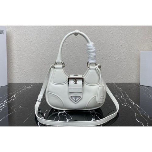 Prada 1BA381 Prada Moon padded nappa-leather bag in White Leather Prada 1BA381 Prada Moon padded nappa-leather bag in White Leather