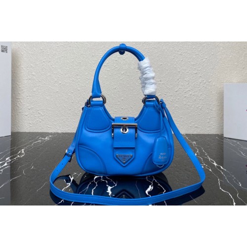 Prada 1BA381 Prada Moon padded nappa-leather bag in Blue Leather Prada 1BA381 Prada Moon padded nappa-leather bag in Blue Leather