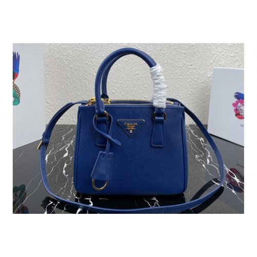 Prada 1BA906 Prada Galleria Saffiano leather mini-bag in Blue Leather Prada 1BA906 Prada Galleria Saffiano leather mini-bag in Blue Leather
