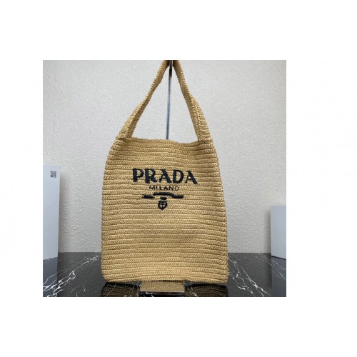 Prada 1BC182 Crochet tote bag in Natural Straw wicker Prada 1BC182 Crochet tote bag in Natural Straw wicker