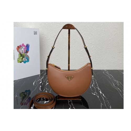 Prada 1BC194 Prada Arque leather shoulder bag in Cognac Leather Prada 1BC194 Prada Arque leather shoulder bag in Cognac Leather
