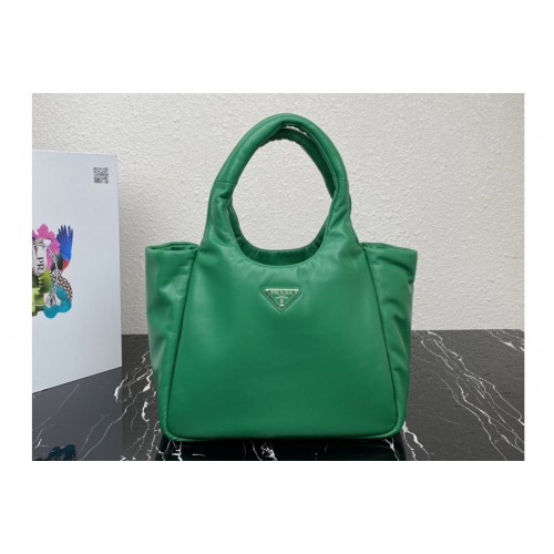 Prada 1BG413 Medium padded Prada Soft nappa leather bag in Green Leather