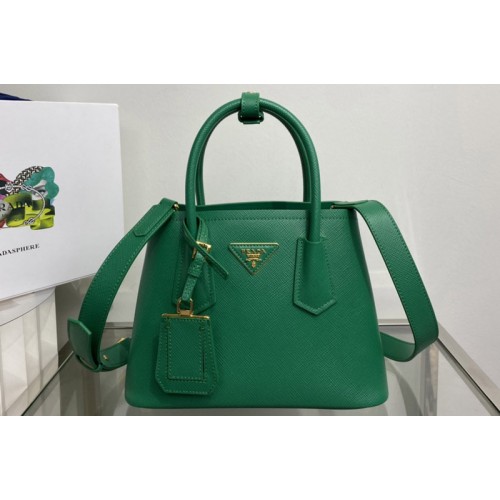 Prada 1BG443 Prada Double Saffiano leather mini bag in Green Leather