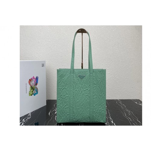 Prada 1BG459 Small antique nappa leather tote Bag in Green Leather