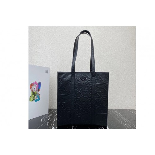 Prada 1BG459 Small antique nappa leather tote Bag in Black Leather Prada 1BG459 Small antique nappa leather tote Bag in Black Leather